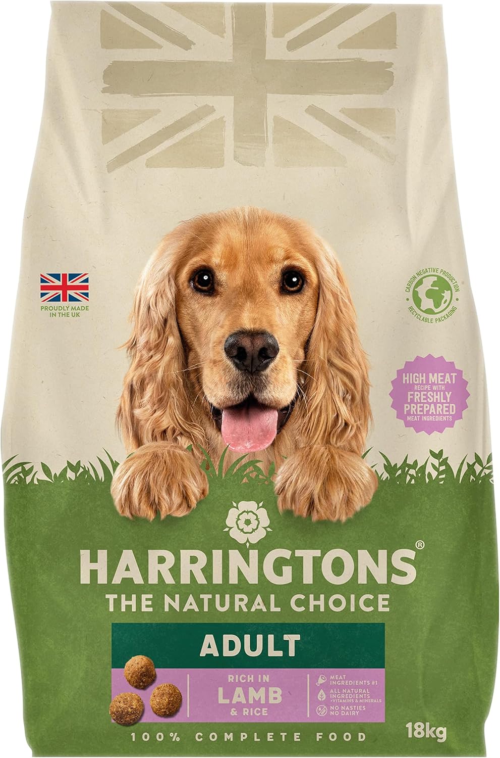 Harringtons Complete Dry Adult Dog Food Lamb & Rice 18kg - Made with All Natural Ingredients