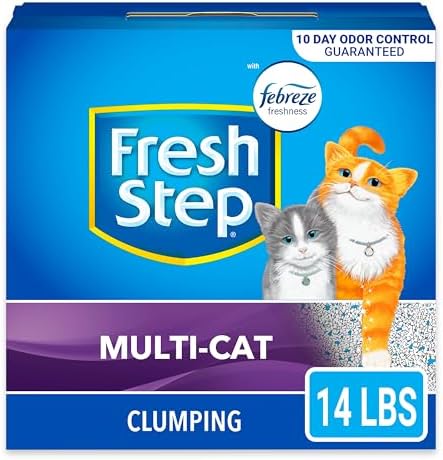 Fresh Step Clumping Cat Litter, Multi-Cat Odor Control, 14 lbs – Maximum Freshness & Long-Lasting Odor Protection