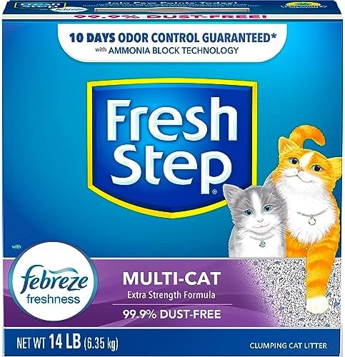 Fresh Step Clumping Cat Litter, Multi-Cat Odor Control, 14 lbs – Maximum Freshness & Long-Lasting Odor Protection