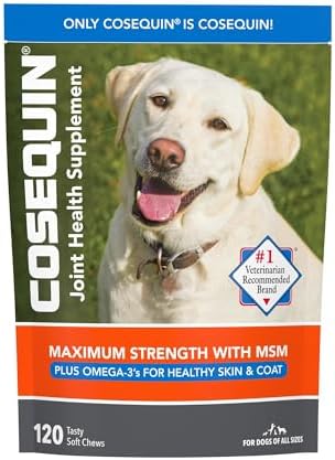 Cosequin Joint Health Supplement for Dogs: 120 Delicious Soft Chews with Glucosamine, Chondroitin, MSM & Omega-3s for Optimal Joint Support