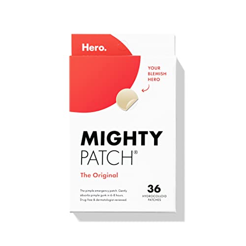 Hero Cosmetics Mighty Patch™ Original: Hydrocolloid Acne Pimple Patches for Fast Blemish Relief (36 Count)