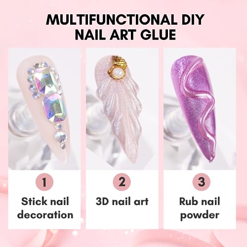 Makartt Super Strong Nail Rhinestone Glue – 30ML Gel for 3D Nail Art, Gems & Diamonds, Long-Lasting Bling Gel for Nail Decoration, Perfect Beauty Gift