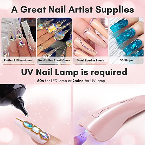 Makartt Super Strong Nail Rhinestone Glue – 30ML Gel for 3D Nail Art, Gems & Diamonds, Long-Lasting Bling Gel for Nail Decoration, Perfect Beauty Gift