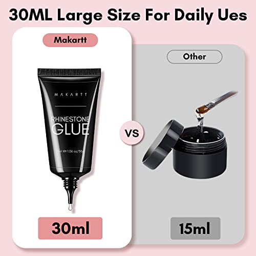 Makartt Super Strong Nail Rhinestone Glue – 30ML Gel for 3D Nail Art, Gems & Diamonds, Long-Lasting Bling Gel for Nail Decoration, Perfect Beauty Gift