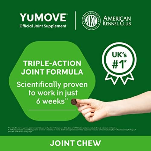 YuMOVE Joint Supplement Chews for Large Dogs – Natural Relief with Glucosamine & Green Lipped Mussel for Hip & Joint Support – 1 Month Supply