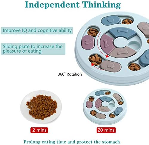 Interactive Dog Puzzle Toys - IQ Training & Mental Enrichment Feeder for Dogs (Blue) - Fun Treat Puzzle for Engaging Play