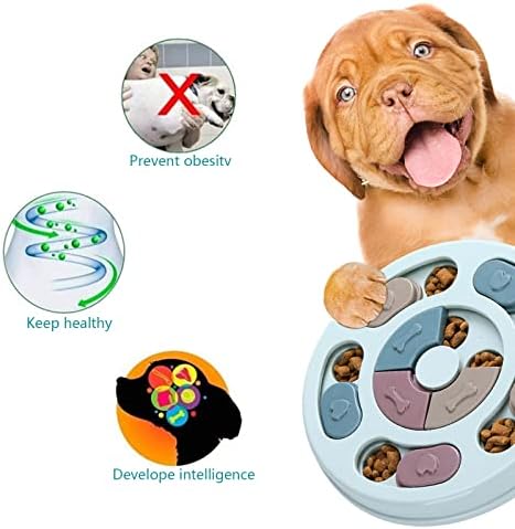 Interactive Dog Puzzle Toys - IQ Training & Mental Enrichment Feeder for Dogs (Blue) - Fun Treat Puzzle for Engaging Play