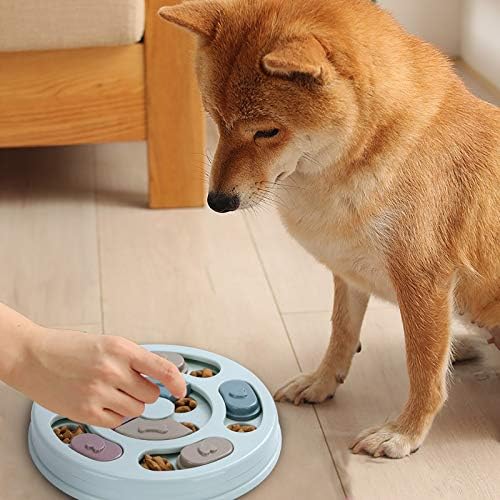 Interactive Dog Puzzle Toys - IQ Training & Mental Enrichment Feeder for Dogs (Blue) - Fun Treat Puzzle for Engaging Play