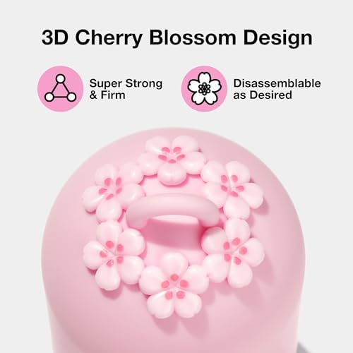 VETRESKA Cherry Blossom Scented Dog Poop Bag Dispenser - Leak Proof & Extra Thick Pet Waste Bags with 1 Holder and 105 Bags - Perfect for Dog Walking & Cat Litter (Pink)