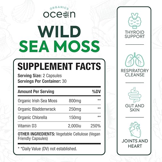 Wild Sea Moss Capsules - 100% Organic