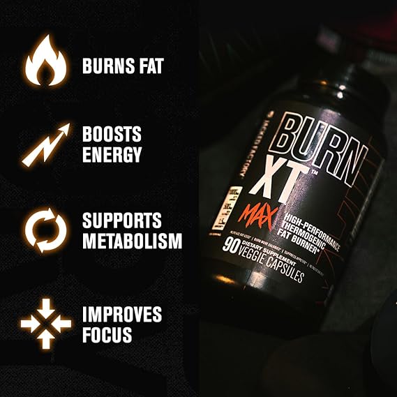 Jacked Factory Burn-XT Clinically Studied Fat Burner & Weight Loss Supplement