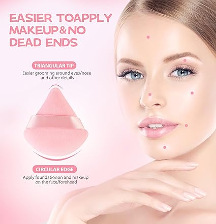 8 Pieces Triangle Powder Puff Face Soft Triangle Makeup Puff