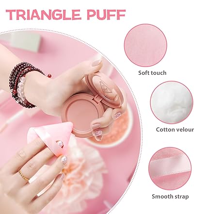 8 Pieces Triangle Powder Puff Face Soft Triangle Makeup Puff