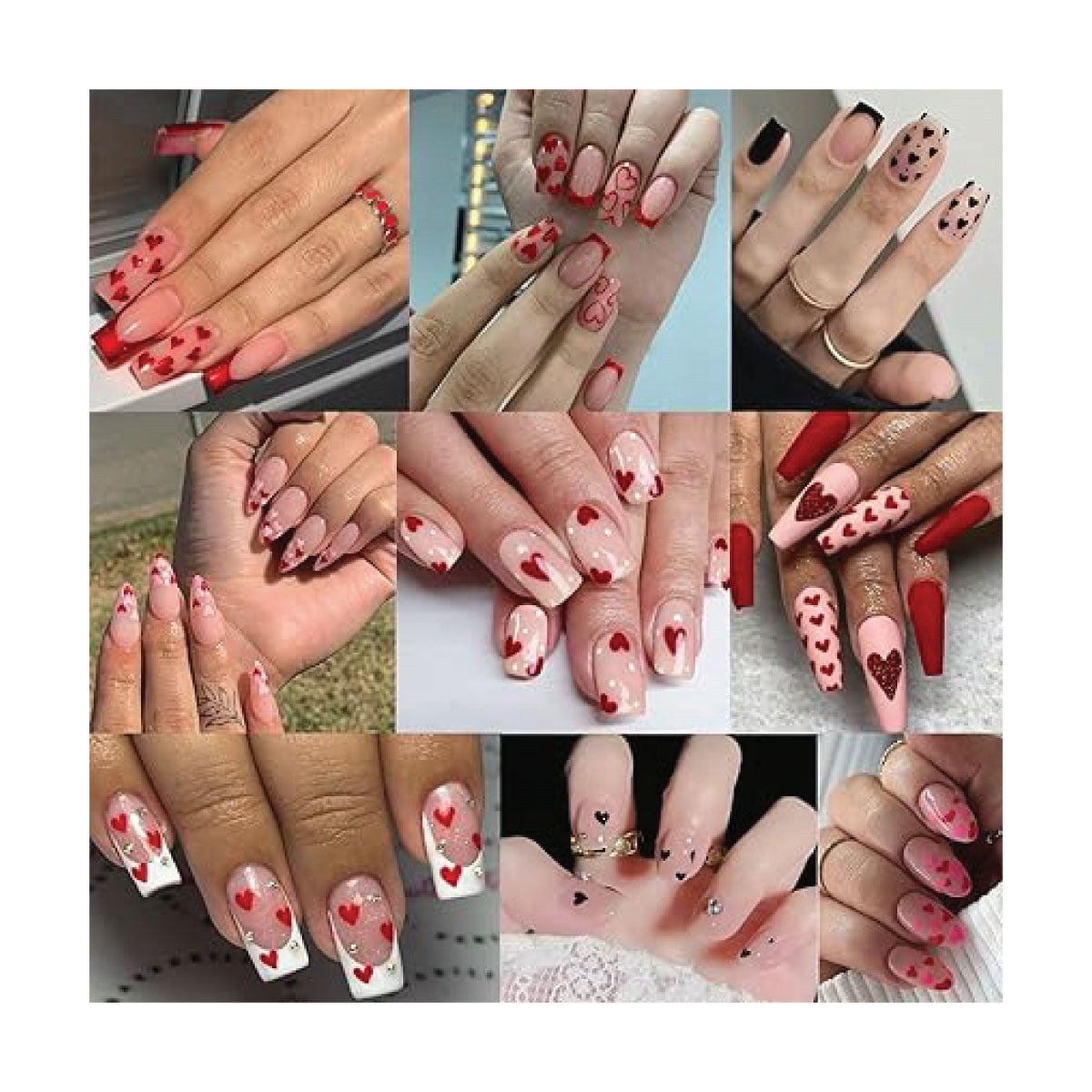 Heart Nail Art Stickers Decals 3D